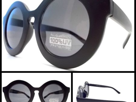 Retro Round Sunglasses- Matte Black Online