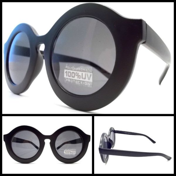 Retro Round Sunglasses- Matte Black Online