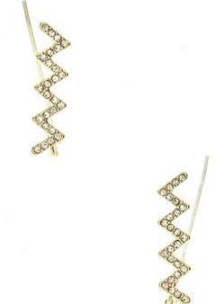 Zig & Zag Pavé Ear Crawlers- Gold For Sale