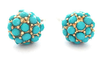 Pavé Dot Earrings- Turquoise Fashion