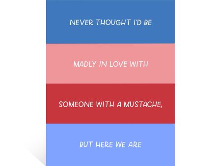 Madly In Love Mustache Greeting Card For Cheap