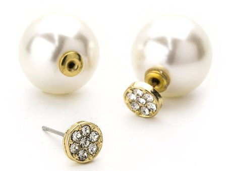 Pavé Dot & Pearl Peekaboo Earrings- Gold Online