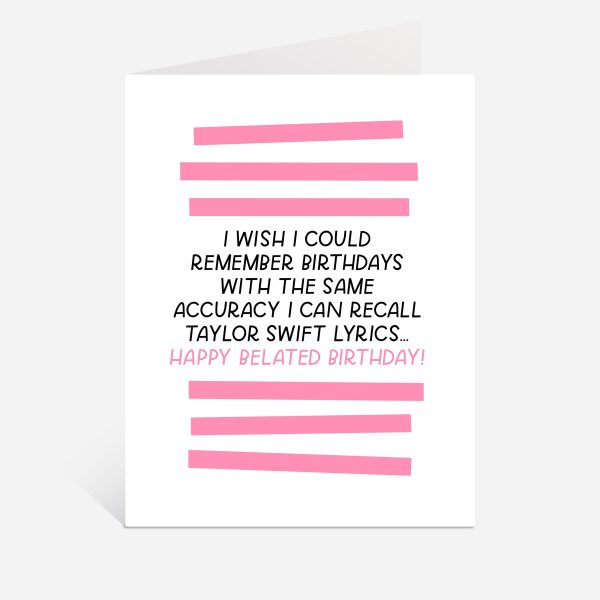 Swiftie Lyrics Belated Birthday Card Online