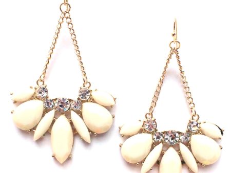 Ivory Crystal Dangle Earrings Cheap