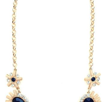 Sunshine Sparkle Necklace- Peach & Navy on Sale