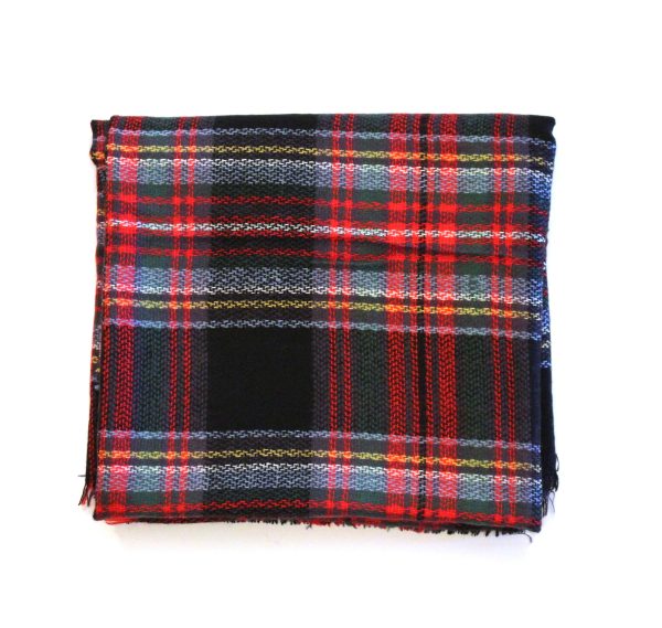 Mad For Plaid Blanket Scarf- Black  Red Multi For Cheap