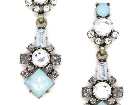 Piper Blue Crystal Earrings For Cheap