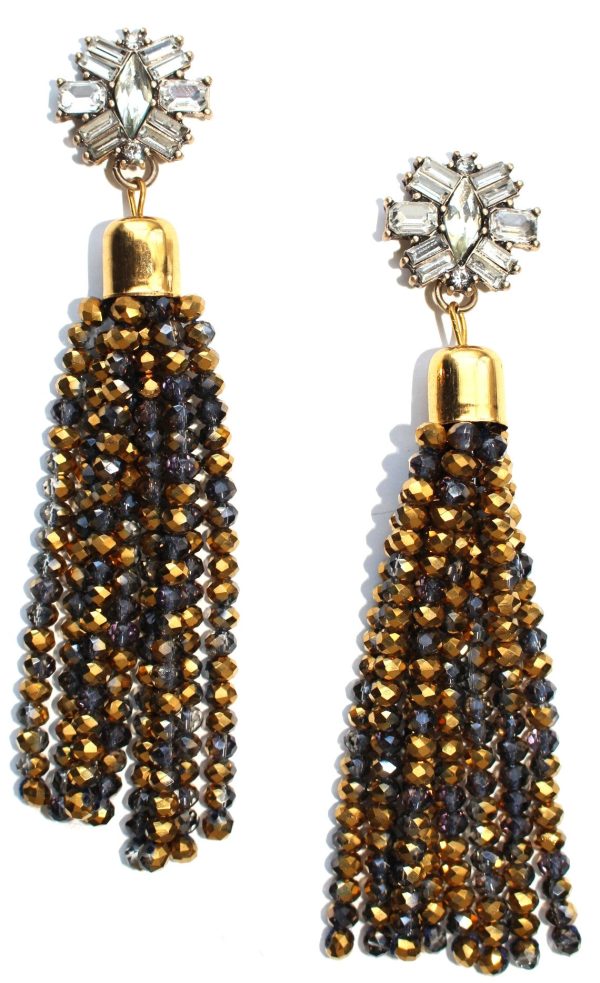 Golden Mix Jeweled Statement Earrings Supply