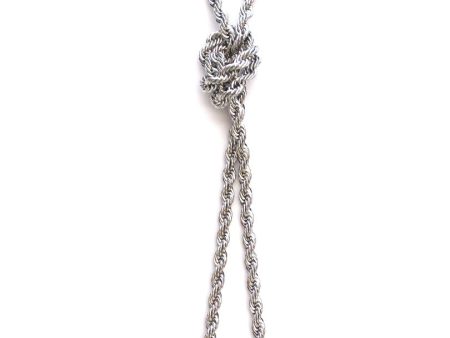 Twisted Chain Tassel Necklace- Silver For Cheap