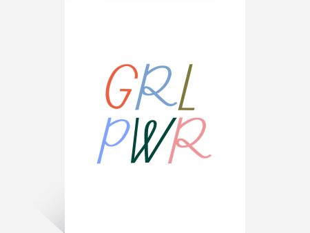 GRL PWR Girl Power Greeting Card on Sale