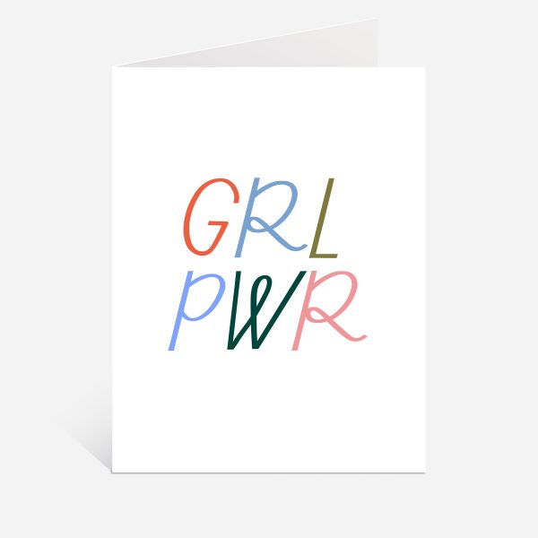 GRL PWR Girl Power Greeting Card on Sale