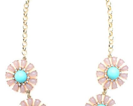 Crystal Daisy Statement Necklace- Pink  Mint Supply