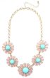 Crystal Daisy Statement Necklace- Pink  Mint Supply