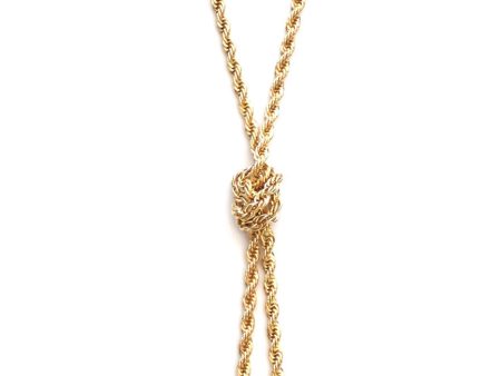 Twisted Chain Tassel Necklace- Gold on Sale