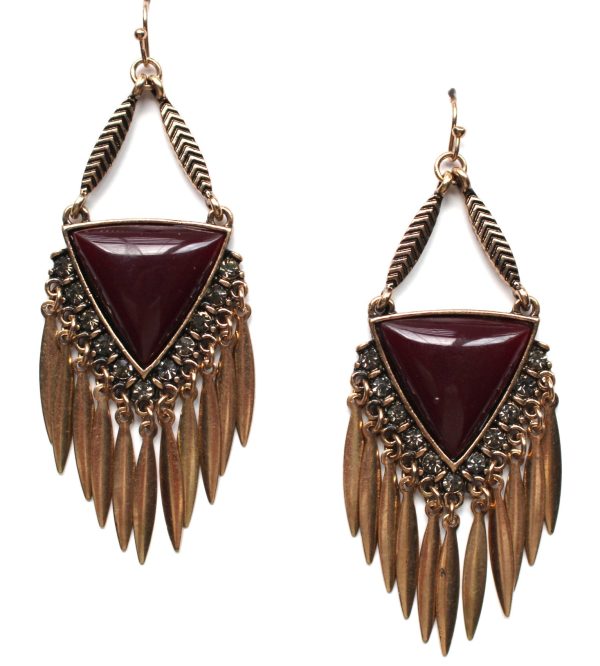 Southern Belle Fringe Earrings- Red Wine Supply