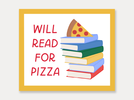 Will Read For Pizza Vinyl Sticker Online now