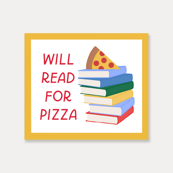 Will Read For Pizza Vinyl Sticker Online now