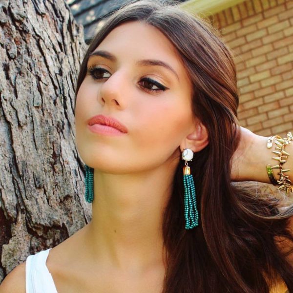 Sweet Treat Tassel Earrings- Teal Supply