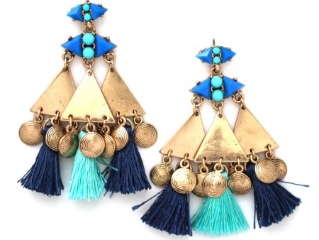 Gypsy Blues Tassel Earrings Supply