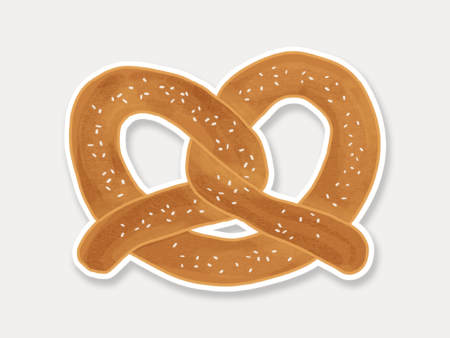 Soft Pretzel Sticker For Sale