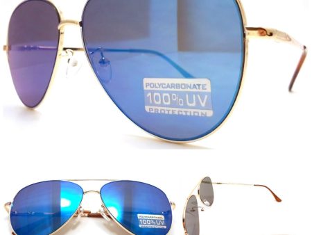 Revo Flat Lens Aviators- Blue Online now