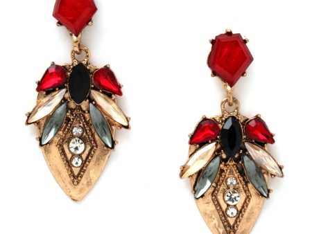 Romantic Ruby Petals Earrings For Discount