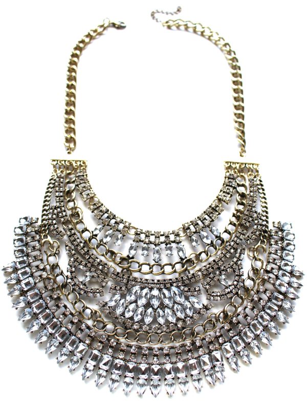 Tribal Royalty Crystal Bib Necklace Online Sale