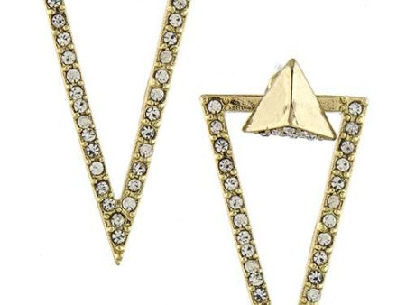 Rhinestone Triangle Ear Jackets-Gold Supply