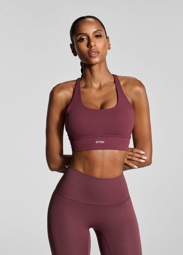 Burgundy Strappy Back Top For Cheap