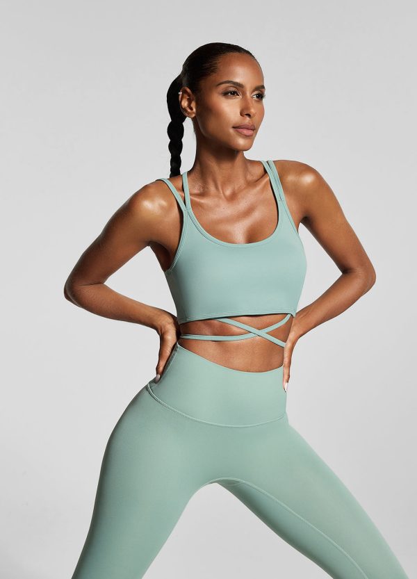 Fresh Green Strappy Front Top Fashion