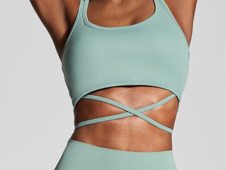 Fresh Green Strappy Front Top Fashion