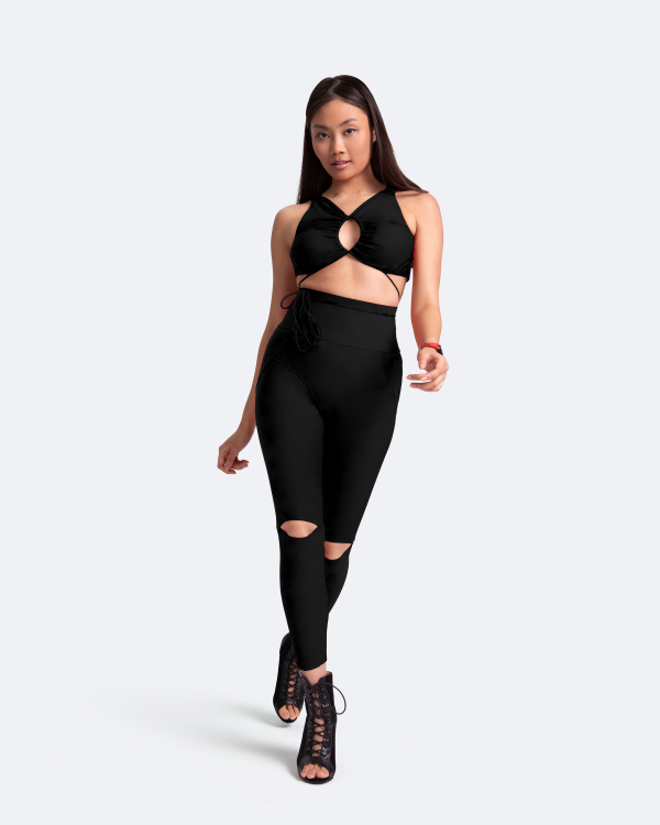 High-Rise Knee-Slit Leggings Cheap