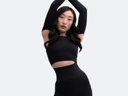 Shoulder Cut-Out Crop Top Cheap