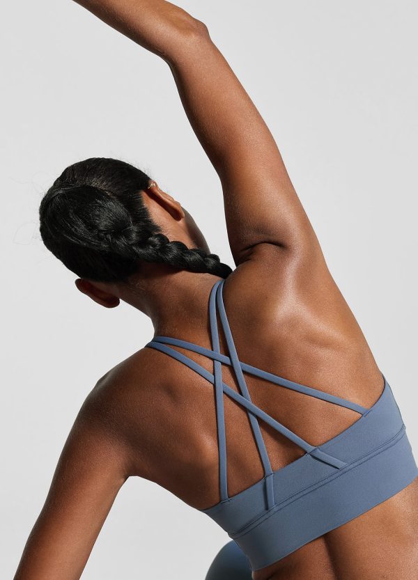 Iris Blue Strappy Back Top Online Sale