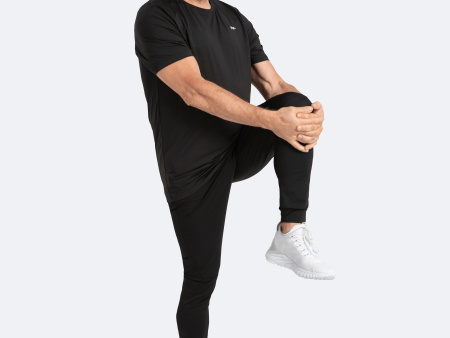 Jet Black Athleisure Joggers For Cheap