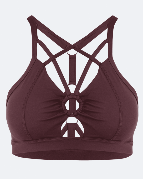 Burgundy Criss Cross Front Top For Discount