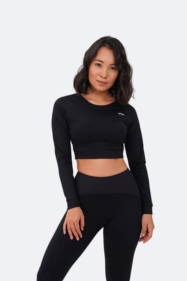 Cropped Long Sleeve Total Black Cheap