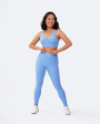 Bubble Blue High-Waisted Push-Up Leggings For Sale