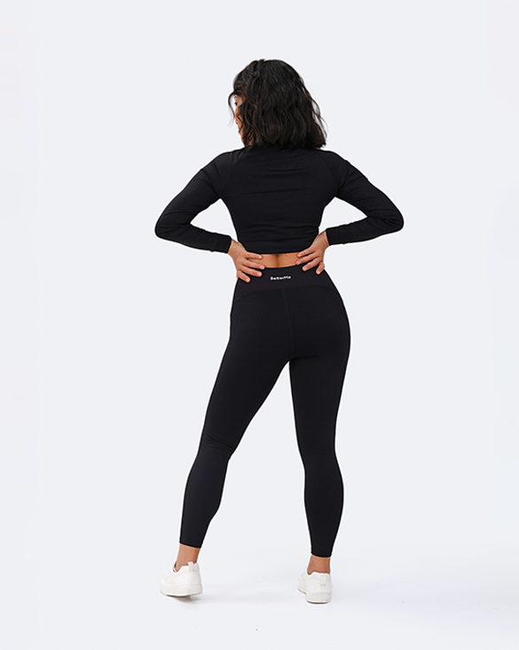 Cropped Long Sleeve Total Black Cheap