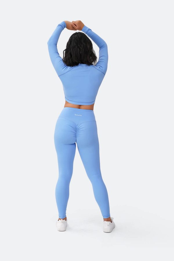 Bubble Blue Cropped Long Sleeve Hot on Sale