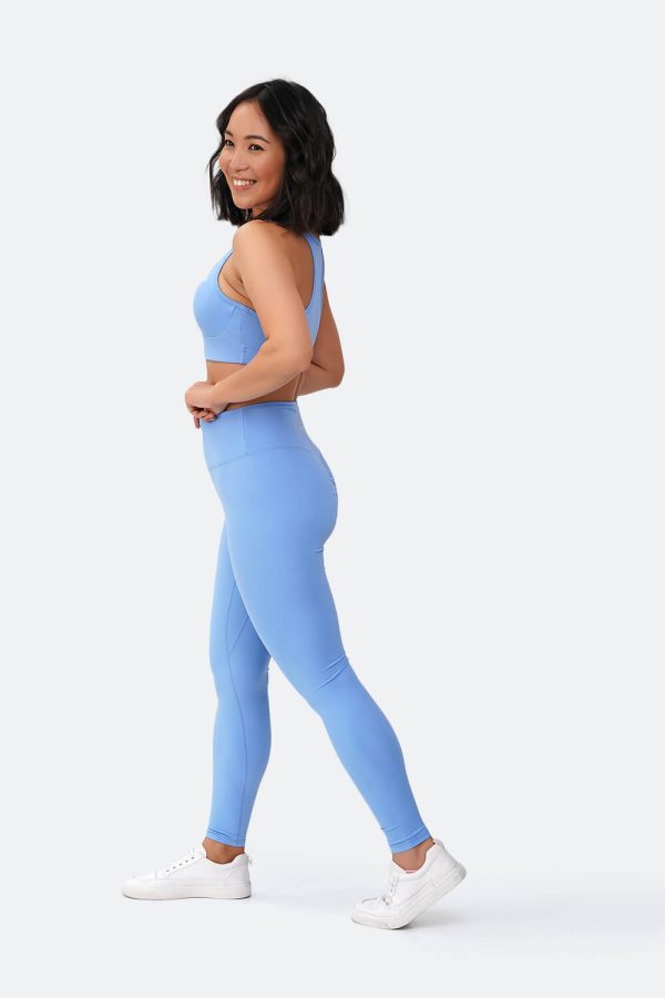 Bubble Blue High-Waisted Push-Up Leggings For Sale