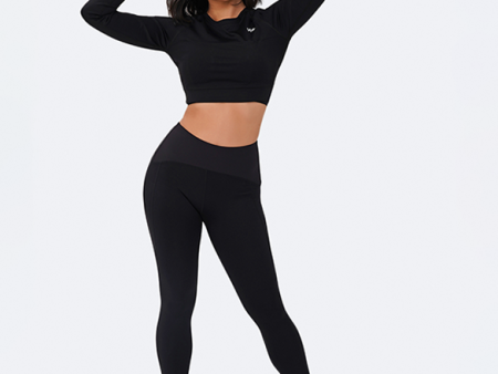 Cropped Long Sleeve Total Black Cheap