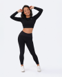 Cropped Long Sleeve Total Black Cheap