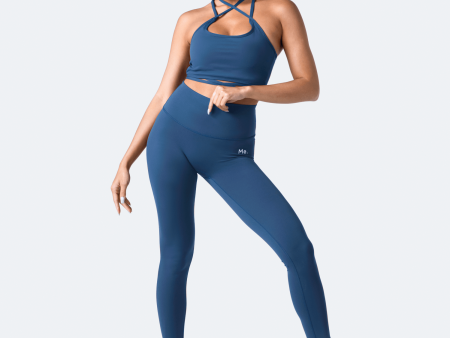 Iris Blue Strappy Front Top Sale